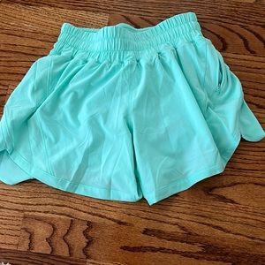 Lululemon Size 4 running shorts, mint green!